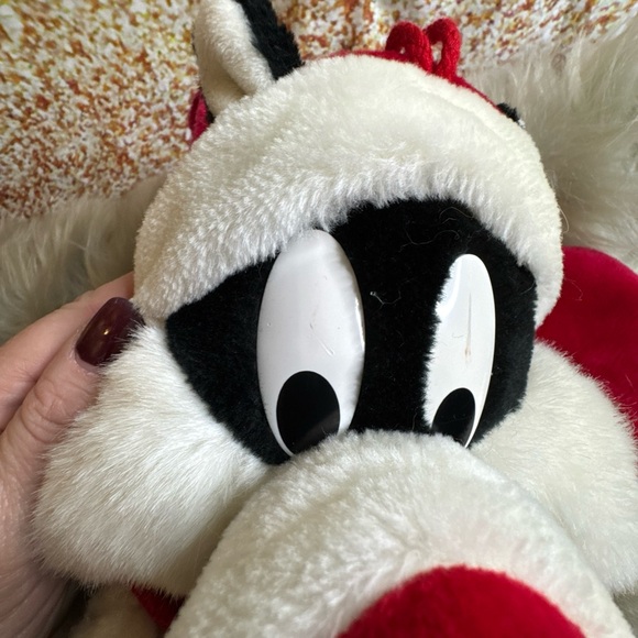 Vintage Sylvester The Cat Christmas 3D Stocking Looney Tunes Plush 1995 - Picture 3 of 6